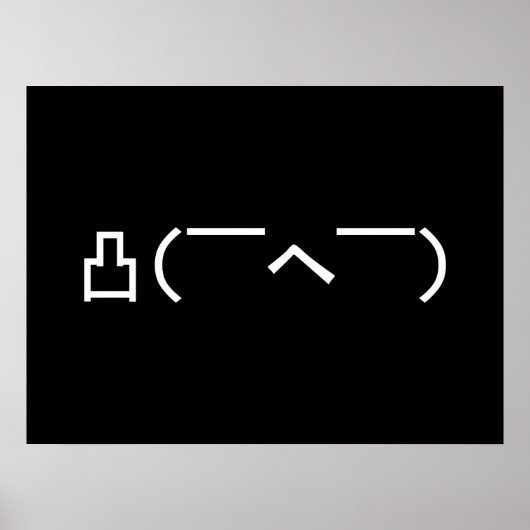 Angry Middle Finger Emoticon Japanese Kaomoji ポスター (正面)