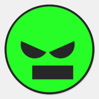 Angry Mister Anti-Smiley Faceステッカー ラウンドシール