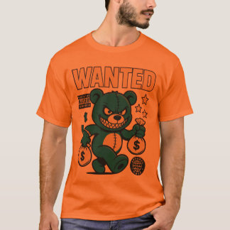 Angry Money Bear Cartoon T-Shirt – Bold Streetwear Tシャツ