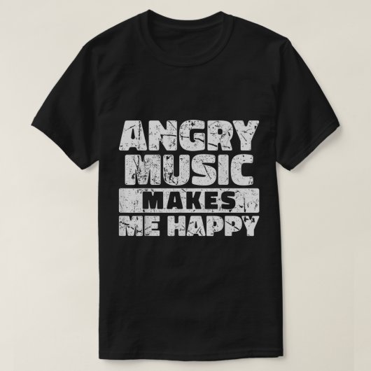 Angry Music Makes Me Happy Graphic Tシャツ (デザイン正面)