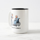 Angry Nurse Dealing With Stubborn Elderly Patient  ツートーンマグカップ (正面左)