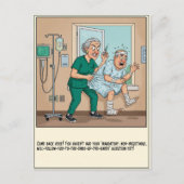 Angry Nurse Stops Patient Window Escape Get Well ポストカード (正面)