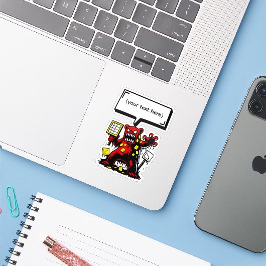 Angry Office Bear シール (ノートパソコンとiPhone)