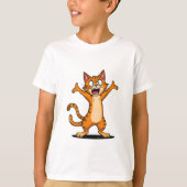 Angry Orange Tabby Cat Cartoon Tシャツ (正面)