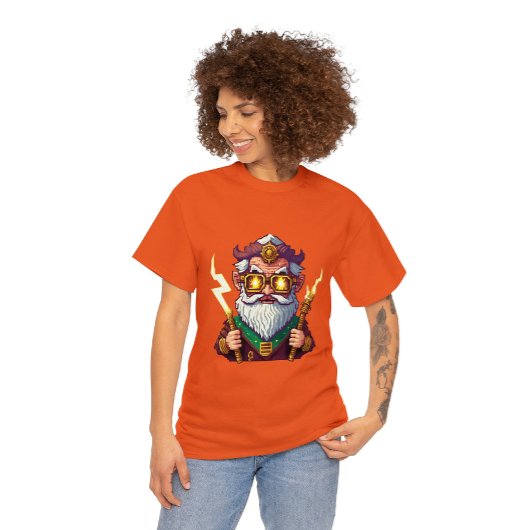 Angry Pixelated Zeus with steampunk glasses Tシャツ