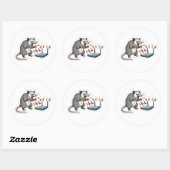 Angry Possum WiFi Rage Cartoon - Funny Tech ラウンドシール (シート)