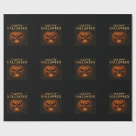 Angry Pumpkin Halloween Wrapping Paper ラッピングペーパー