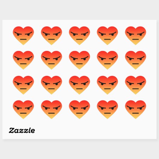 Angry react heart sticker ハートシール (シート)