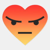 Angry react heart sticker ハートシール (正面)