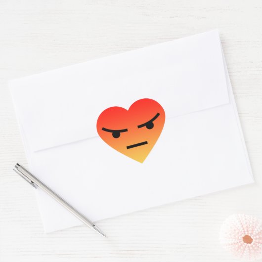 Angry react heart sticker ハートシール (封筒)