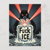 Angry red laser eyes MN Loon melting ice Postcard ポストカード (正面)