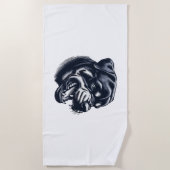 Angry Rottweiler Dog – Bold Guard Dog Artwork ビーチタオル (正面)