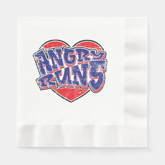 Angry Runs ファンデザイン v2 縁ありランチョンナプキン (正面)