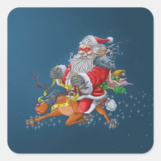 Angry Santa Claus スクエアシール (正面)