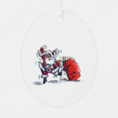 Angry Santa oval metal ornament メタルオーナメント (正面)