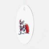 Angry Santa oval metal ornament メタルオーナメント (正面左)