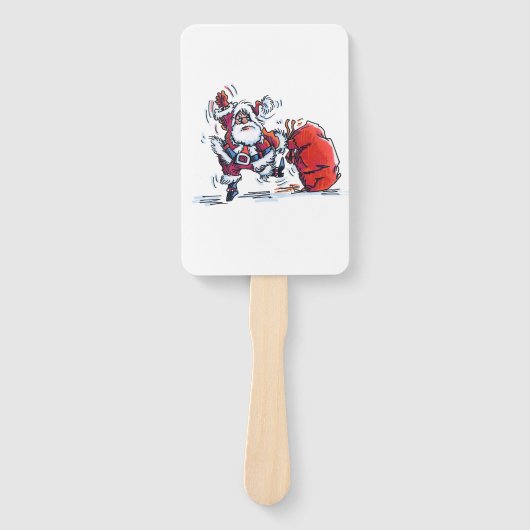 Angry Santa rectangle hand fans ハンドファン (正面)