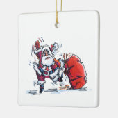 Angry Santa square ceramic ornament セラミックオーナメント (左)