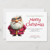 Angry Santa whimsical digital Christmas greeting シーズンカード (正面)