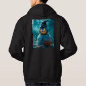 Angry Snowman Halloween Hoodie with Pumpkins パーカ (裏面)
