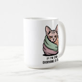 Angry Sphynx Cat Cold Humor Cartoon Art コーヒーマグカップ (正面右)