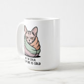 Angry Sphynx Cat Cold Humor Cartoon Art コーヒーマグカップ (正面左)