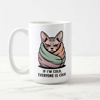 Angry Sphynx Cat Cold Humor Cartoon Art コーヒーマグカップ