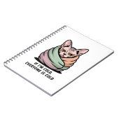 Angry Sphynx Cat Cold Humor Cartoon Art ノートブック (左側)