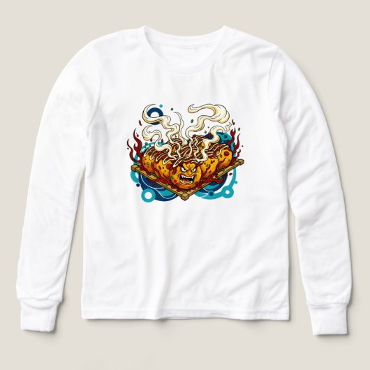 Angry Takoyaki Monster Japanese Street Food Art (デザイン正面)