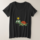 Angry Tortoise with Bright Idea プラスサイズTシャツ (デザイン正面)