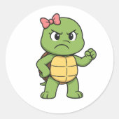 Angry turtle ラウンドシール (正面)