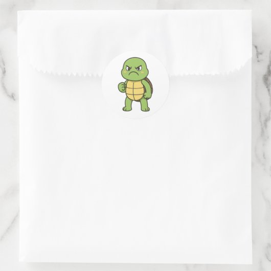Angry Turtle Sticker ラウンドシール (バッグ)