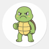 Angry Turtle Sticker ラウンドシール (正面)