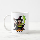 Angry Witch Halloween コーヒーマグカップ (左)