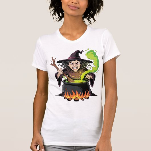 Angry Witch Halloween Tシャツ (正面)