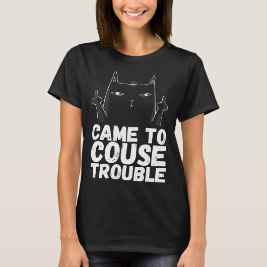 Angrycatsの皮肉な猫ブラックキャットユーモア Tシャツ (正面)