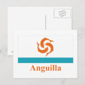 Anguillaローカルフラグ（名前） ポストカード (正面/裏面)