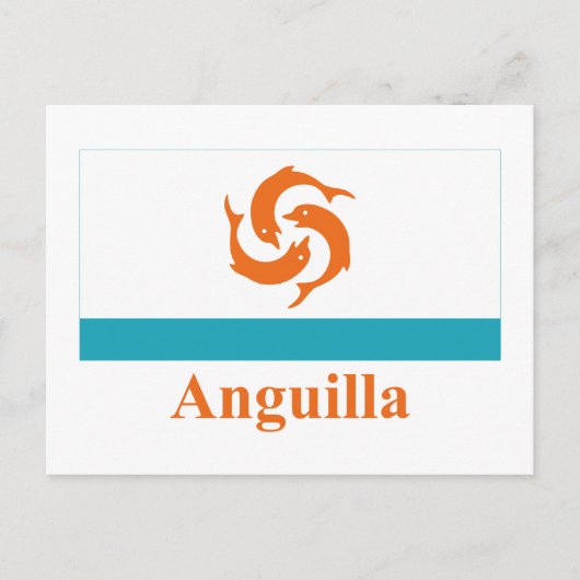 Anguillaローカルフラグ（名前） ポストカード (正面)