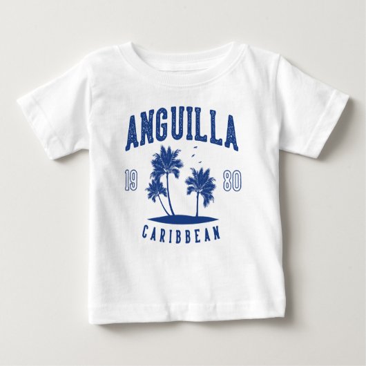 Anguilla Caribbean Palm Tree 1980 ベビーTシャツ (正面)