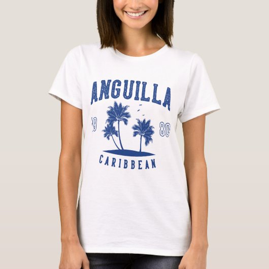 Anguilla Caribbean Palm Tree 1980 Tシャツ (正面)