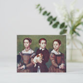 Anguissola Sofonisbaの犬と3人の子供 ポストカード (スタンド正面)