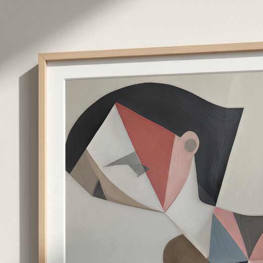 Angular abstract portrait using blush ポスター