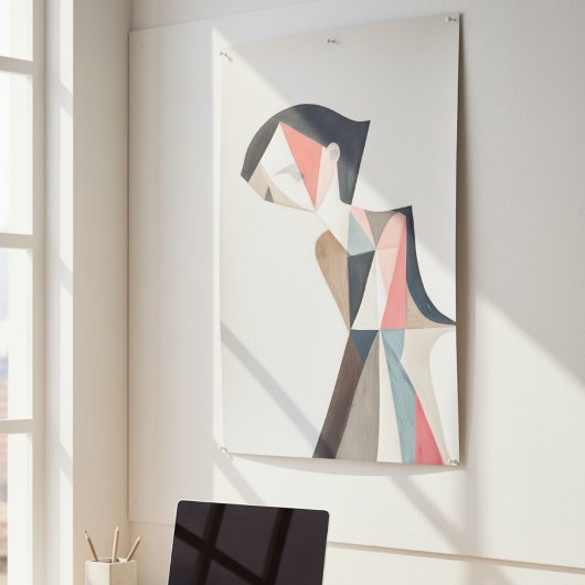 Angular abstract portrait using blush ポスター