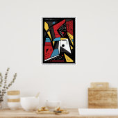 Angular Geometric Style Abstract ポスター (キッチン)