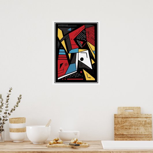 Angular Geometric  Style Abstract  ポスター (キッチン)