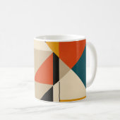 Angular Teal Orange Geometric Modernist Abstract コーヒーマグカップ (正面右)