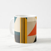 Angular Teal Orange Geometric Modernist Abstract コーヒーマグカップ (正面左)