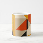 Angular Teal Orange Geometric Modernist Abstract コーヒーマグカップ (中央)