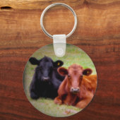 Angus Love – 牛のペアを並べて キーホルダー (正面)