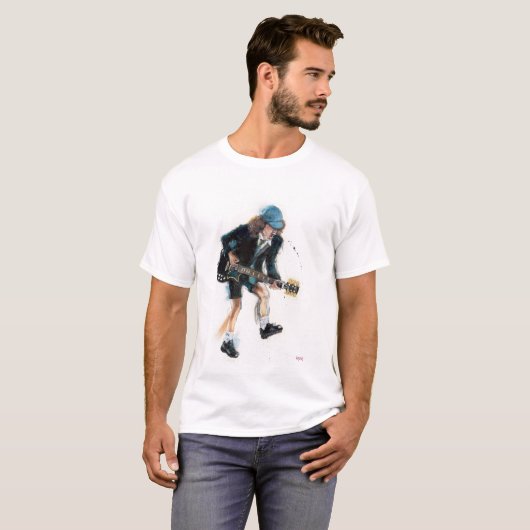 Angus Young AC/DC Tシャツ (正面フル)
